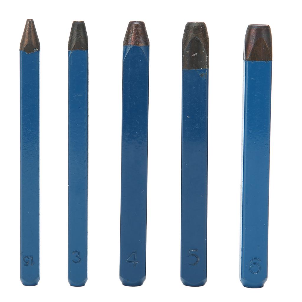 5pcs Jewelry Stamping Set 45 Steel Different Patterns Metal Stamps Punches Tools for Wooden Metal