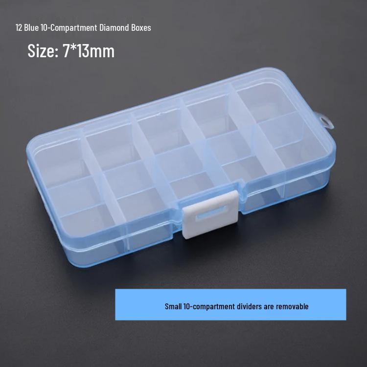 Nail Art & Jewelry Storage Box: 10 or 24 Small Grids for Drills & Ornaments