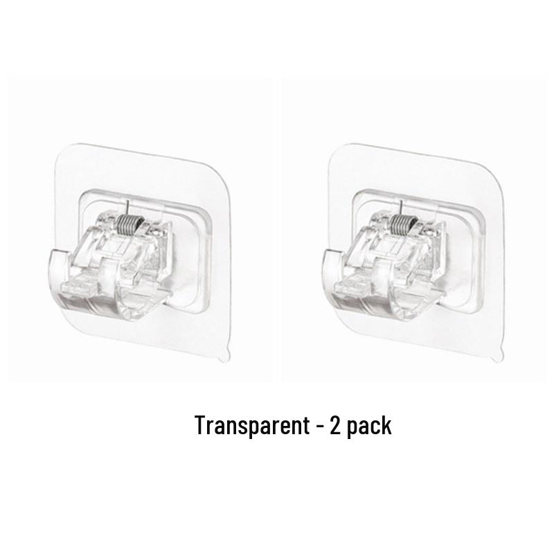 Punch-Free Telescopic Shower Curtain Rod & Adhesive Hook Set