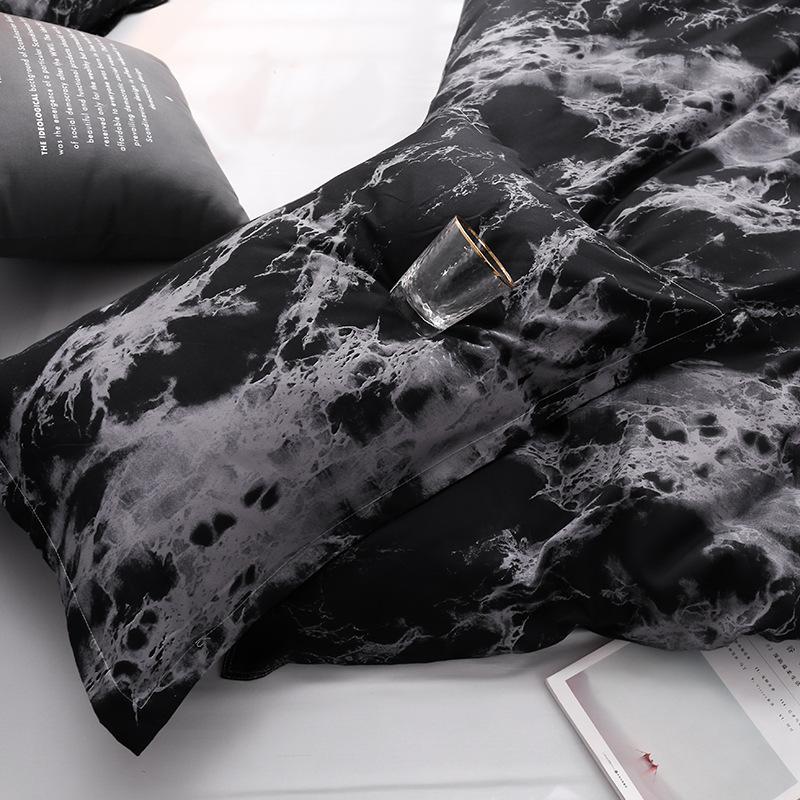 Marble Pattern Aesthetic Bedding Set Quilt Cover Pillowcases Cotton Euro Style Bed Linen Set Full Double Queen King Bedspread