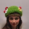 49MD Lovely Mushroom Theme Skull Cap Women DressingUp Event Photo Props Warm Headwear