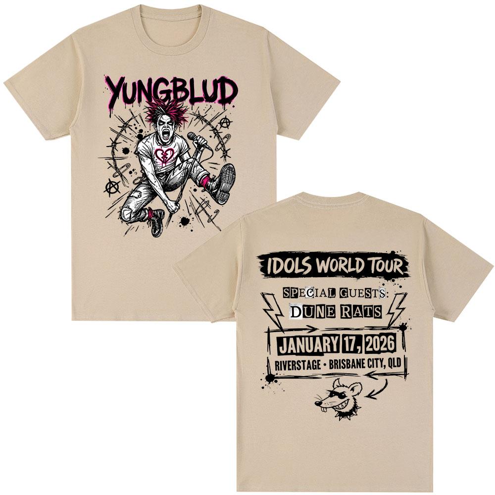 

Yungblud IDOLS World Tour 2026 Merch T-shirts Men s Clothing Fashion Short Sleeves T-shirt Cotton Casual Breathable T Shirt Tops S