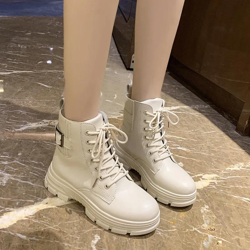 Spring and Autumn New Exquisite Women's Boots Fashion Trend Casual Short Boots Thick Bottom Height Increase Classic Modern Boots