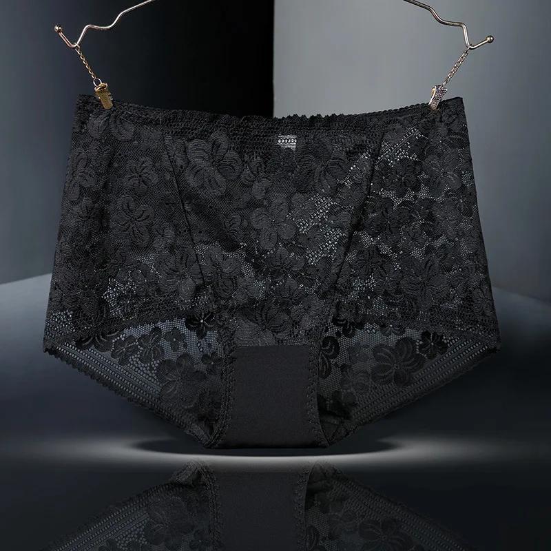 

Sexy Lace Floral Panties Cotton crotch Plus size Perfect Addition to Any Jewelry Collection 4XL High waist Butt lift briefs Mesh Breathable Boyshorts L(45-65kg)&1pc