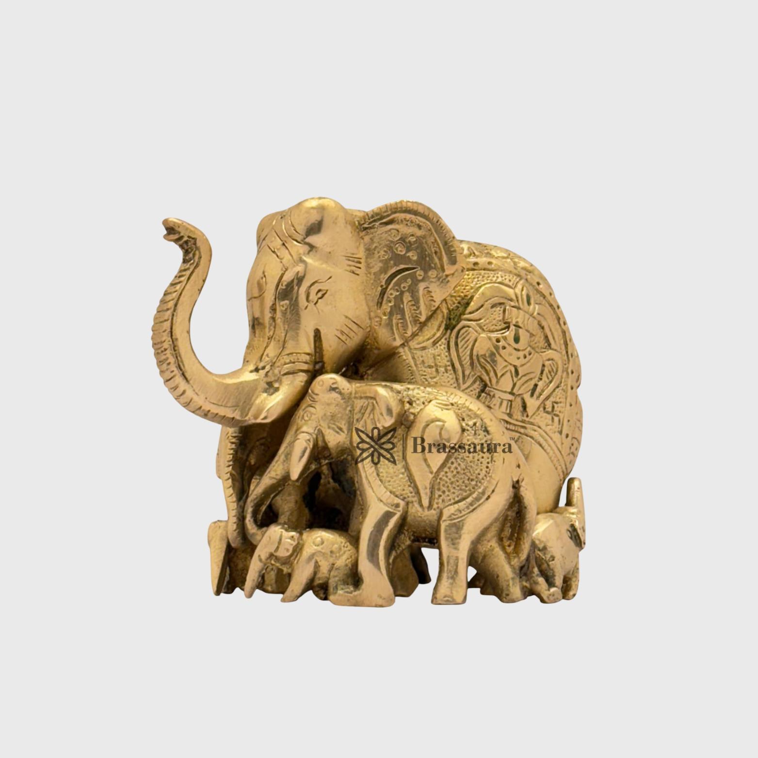 

Pure Brass Elephant Idol For Home & Decor, Elephant Statue, Good Luck - 10 Cm
