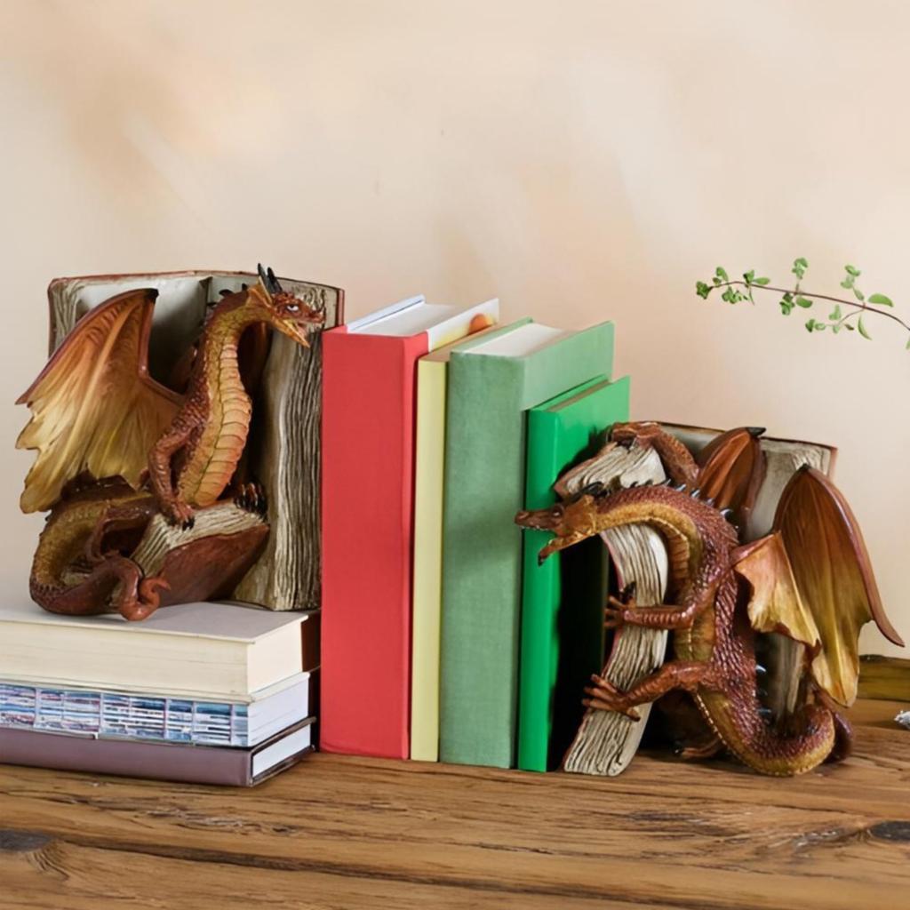 Hidden Dragons Behind Books, Resin Ornaments Book Decorations, Book Ornaments Art