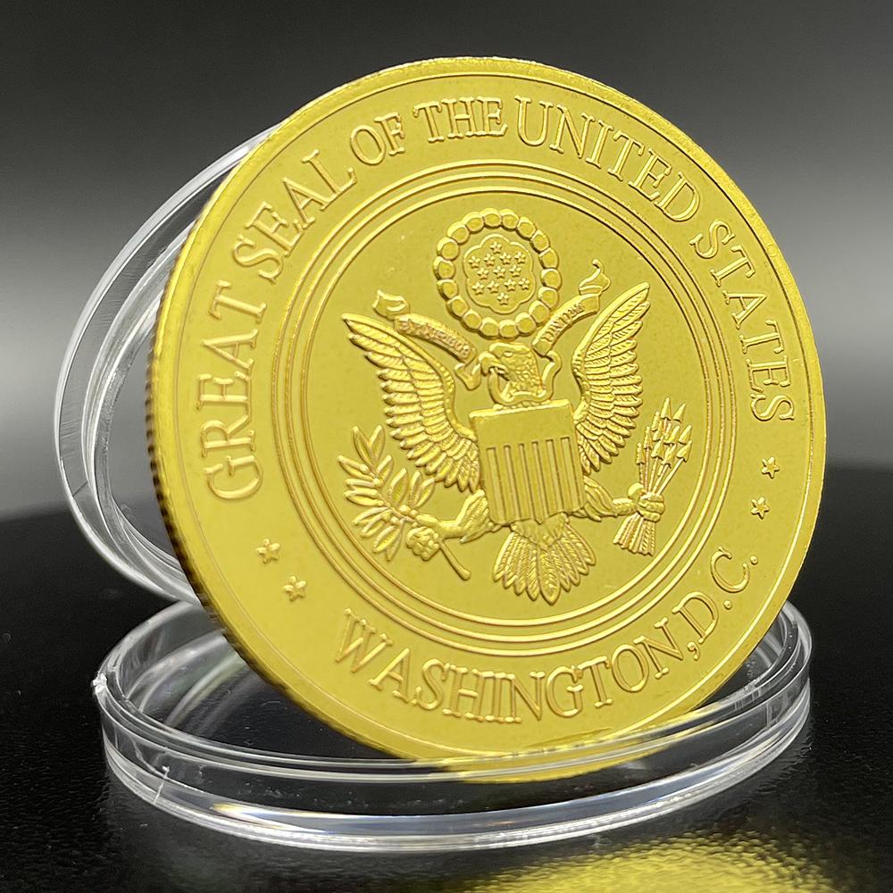 America Gold Challenge Coin Eagle Pattern Freedom Commemorative Medal The United States Souvenir