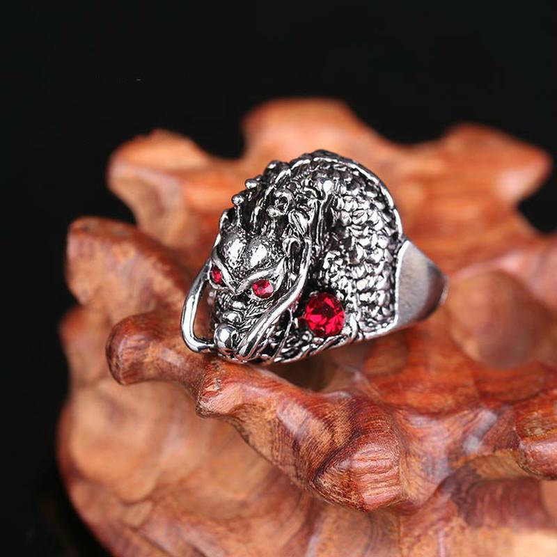 Fashion  Punk Chinese Dragon  Biker Charm Ring for Men