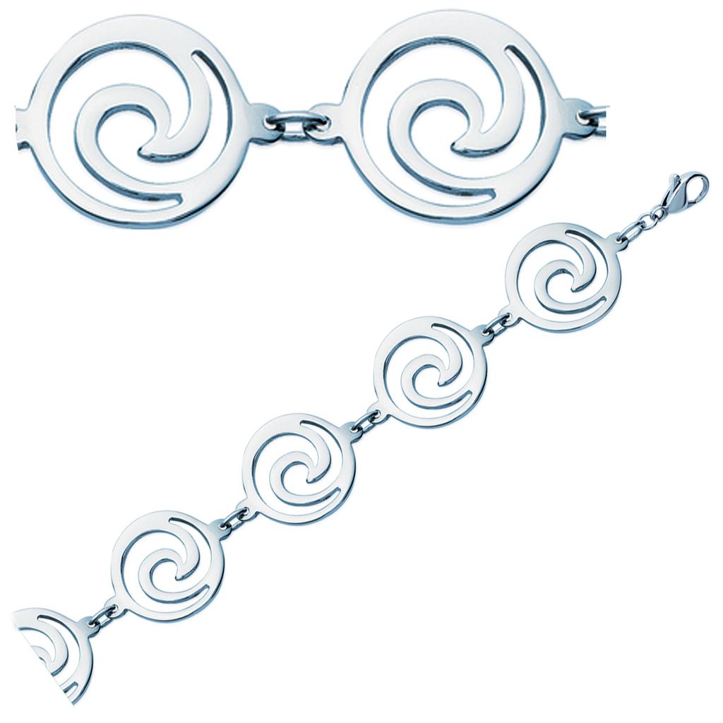 Les Trésors De Lily [L1110] - Silver 'Choreography' Steel Bracelet - 19 Cm - 26 Mm