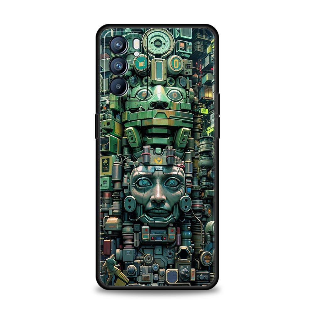Vintage Totem Painting Phone Case For Oppo Reno 13 12 11 10 7 F Find X5 X6 A98 A80 A79 A78 A57 A54 A31 A17 Pro 5G Soft TPU Cover
