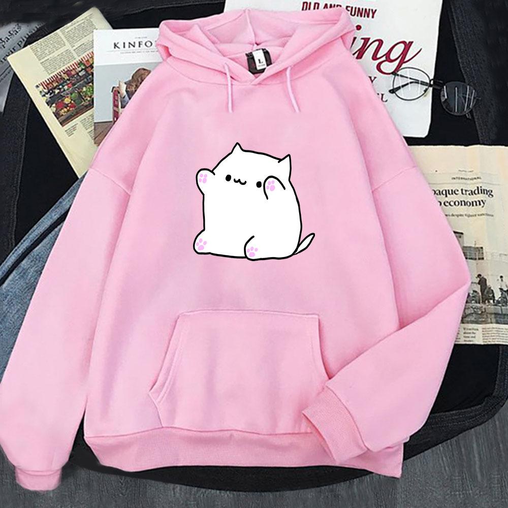 Bongo Cat Hoodies for Women Kawaii Graphic Sweatshirts Men Clothing Female Casual Y2k Clothes Long Sleeve Pullover Streetwear