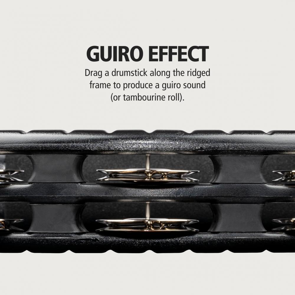 MEINL Percussion Traditional ABS Tambourine Steel Jingles Black TMT1BK