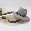 Male Female Beach Bohemia Style Old Man Sun Hat Panama Hat Middle-aged Men Straw Hat Solid Color