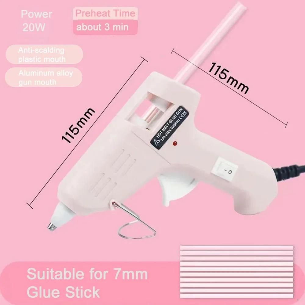 2024 New 20W Hot Melt Glue Gun Plug-In Anti-Scalding Children's Hot Silicone Gun 7Mm Glue Stick Adhesive Gluegun Small Glue Gun
