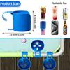 3-Piece No-Drill Wall-Mounted Pool Rack, Outdoor Storage & Beverage Beer Cup Holder for Poolside