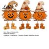 Unique Housewarming Gifts for Fall 3PCS Distressed Wooden Pumpkin Ornaments Witch Hats And Ghost Patches Retro Gothic Mantel Decor Decor Halloween