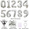 40 Inch Silver Foil Balloon Number 28,Crown 28th Birthday Party Decorative Balloons,Number Large Numbers Balloon 28,Girls Boys 28th Birthday