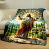 Jesus Segensszene Decke Gedruckte Decke für Wohnzimmer Bett Sofa Mittagspause Weiche Gemütliche Decke für Freundesfest Geschenk