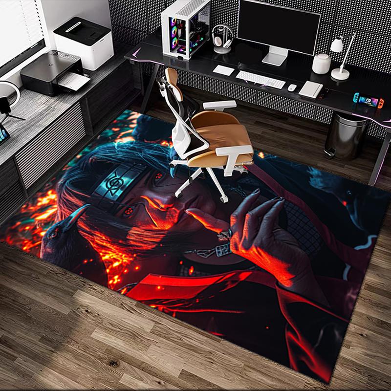 Naruto Carpet, Non-slip Office Chair Rug, Digital Print Home Area Rug, Unique Festival Decorations