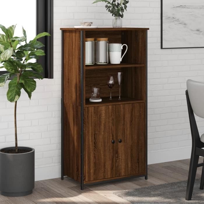 VidaXL Buffet haut chêne marron 62x36x121,5 cm bois d'ingénierie 834214