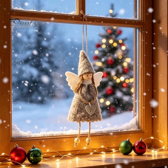 Reusable Xmas Tree Accessories Christmas Angel Doll Decoration, Plush Fairy Girl Pendant, Hanging Nursery Room Decor Ornament for Winter Holiday Party