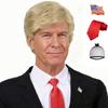 Kit Costum Donald Sintetic 3 Piese Cravată Roșie Ac Steag Compatibil cu Peruca Președinte Donald Costum de Halloween pentru Adulți Cupluri Cosplay