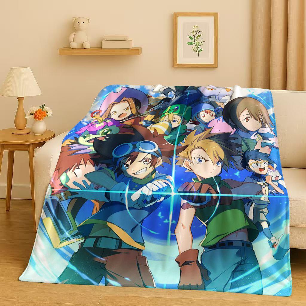 

Angewomon Cartoon Digimon Adventure Flannel Blanket,Soft Warm Plush Throw for Home Bedroom Bed Sofa Cover Picnic Office Kid Gift 75x90cm