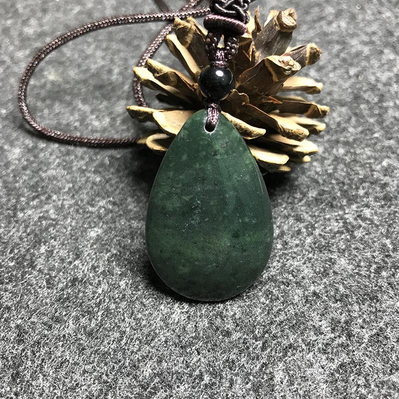 Tibetan Jade Medicine King Water Drop Necklace Pendant