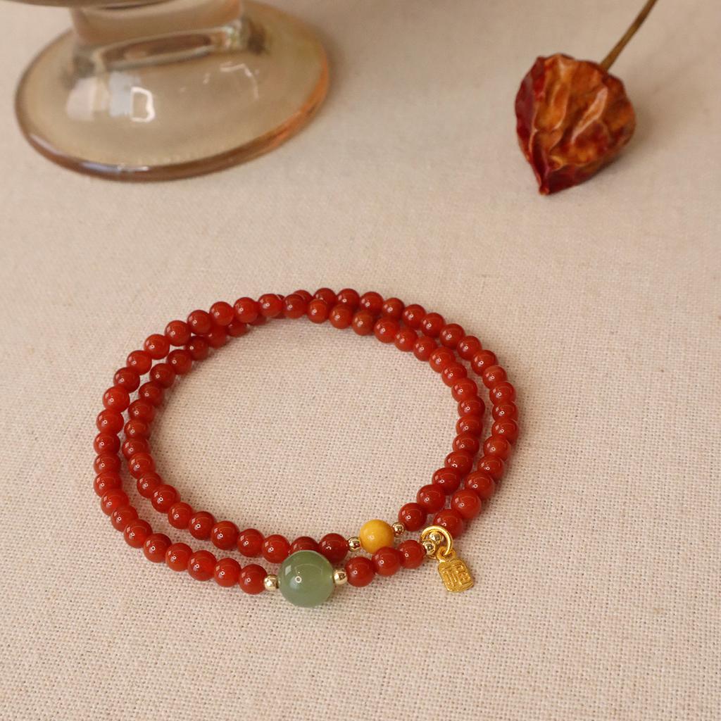 Natural Nanhong Agate Bracelet. Fashion Women Daily Jewelry Lucky Gift