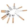 9pcs Kitchen Utensils Wooden Handle Stainless Steel Easy Cleaning Wear Resistant Colorful Package Co