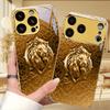 Golden Lion Shield Electroplated Golden Phone Case For iPhone 14 17 16 15 13 12 11 Pro Max Plus 16E 17Air XR 7 8 XS Back Cover
