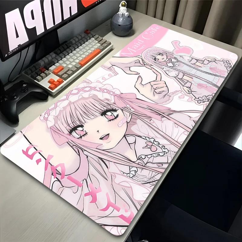 Mouse Pad Laptop Gaming Extended Desk Mat PC Kawaii Desk Accessories Mousepad Angel Anime Sexy Girls Keyboard Rug Pink Carpet