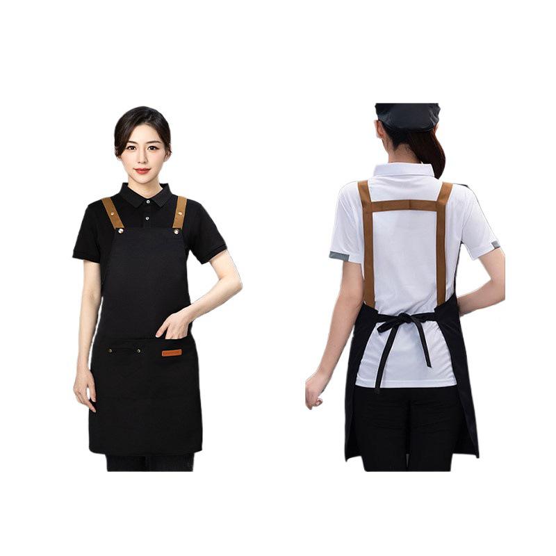 Women's Waterproof Chef Apron with Exquisite Shoulder Straps – Oilproof, Logo Customizable for Hotel and Kitchen Use