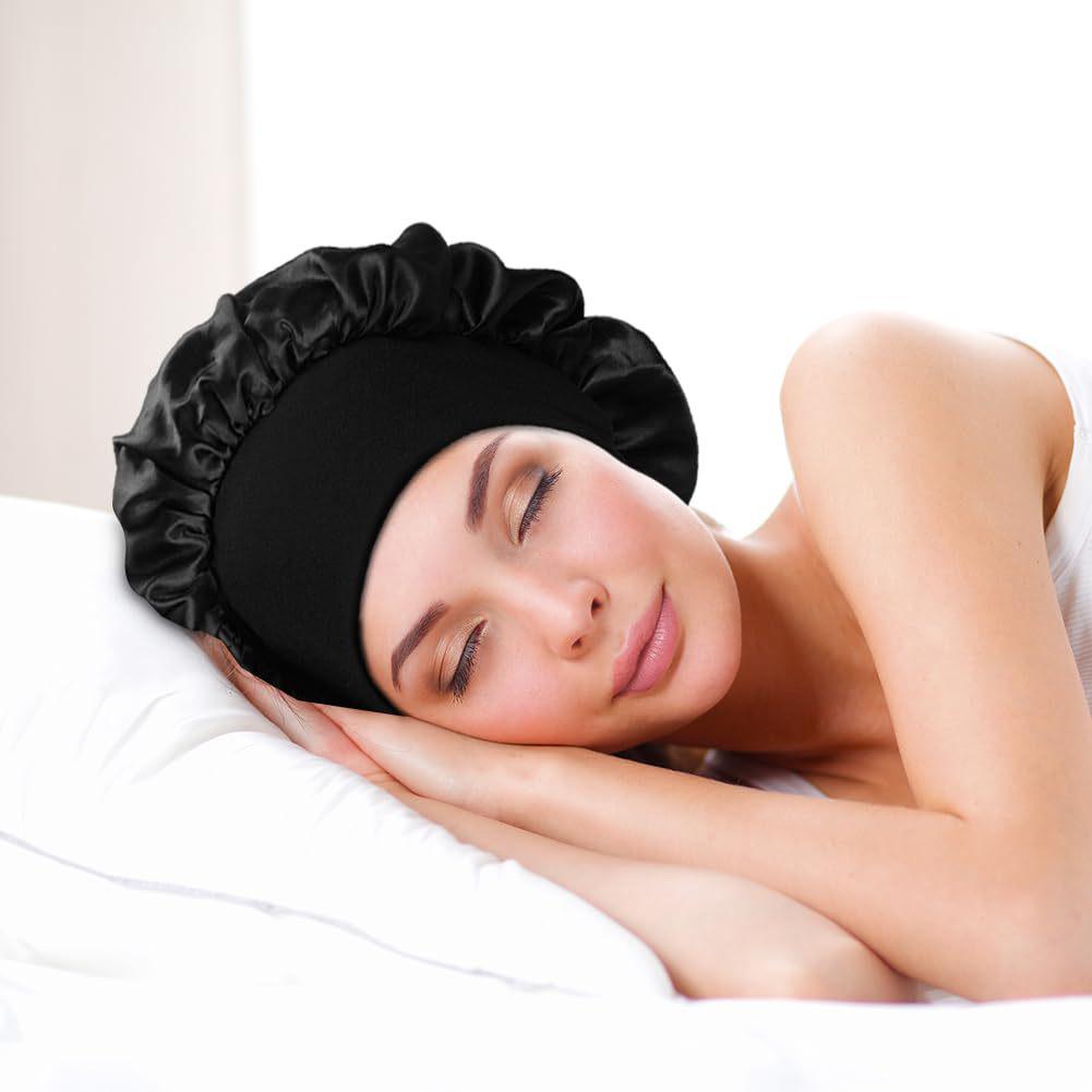 Versatile High-Elasticity Satin Care Cap: Postpartum, Headscarf, Shower & Sleep Cap for Women