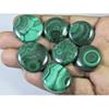 07Pcs Natural Green Malachite Round Cabochon Loose Gemstone 283Cts. Lot C-483
