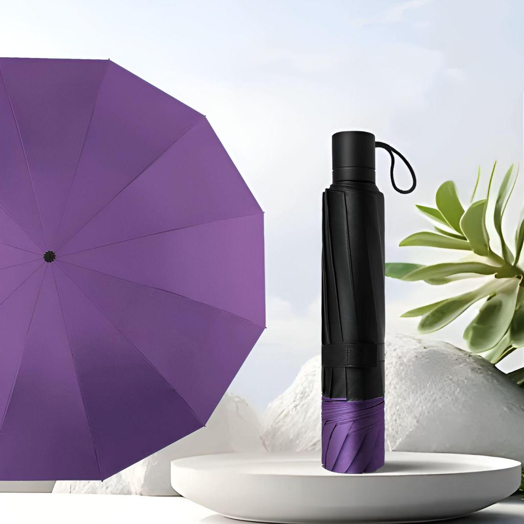 Dual-Use Anti-UV Large Folding Umbrella for Rain and Shine