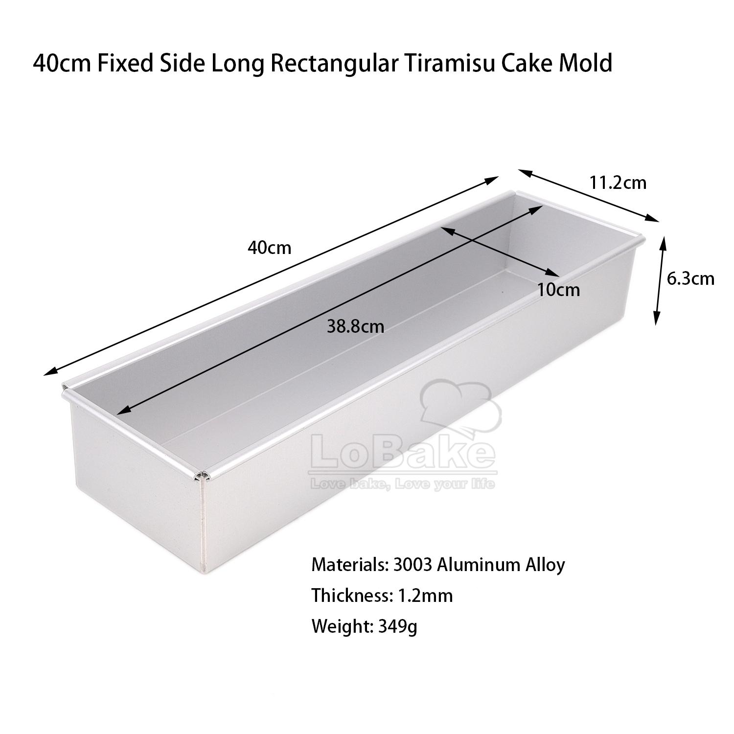 

Long Rectangle Tiramisu Cake Mold Aluminium Bread Pan Metal Cheese Dessert Tin 400mm 417mm Baking Pan DIY Bakery Supplies