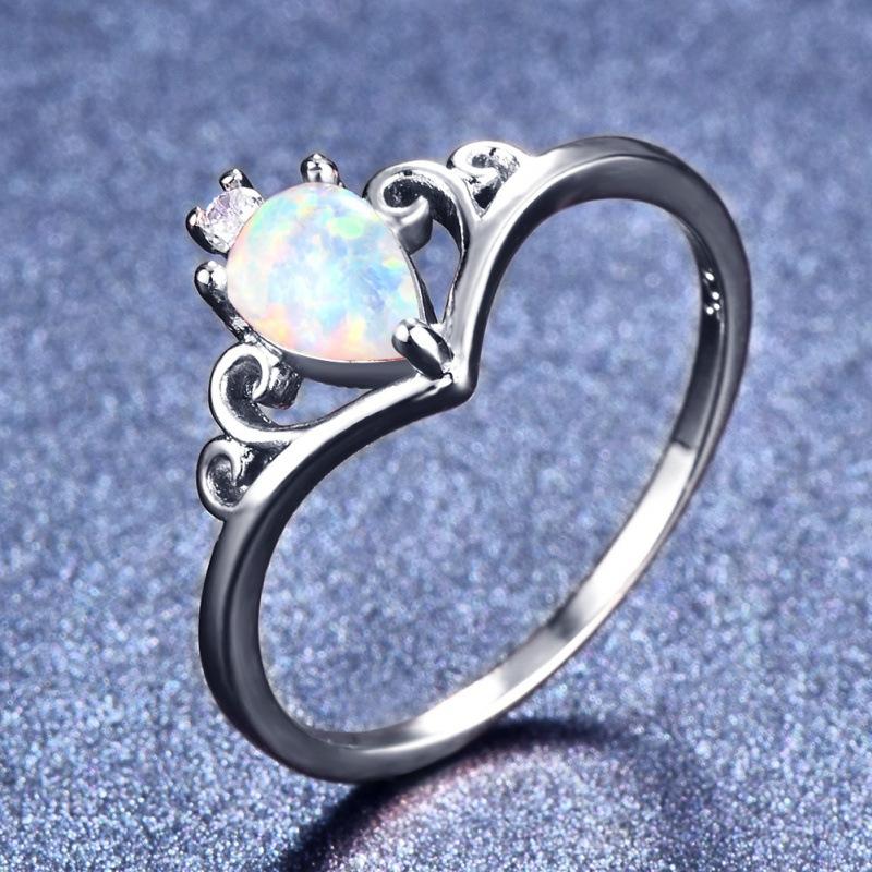 Xin Orange Fashion Platinum Water Drop Orbo Crown Ring Women s Ring Jewelry no. 6 белый