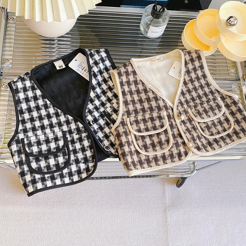Girls' Spring Two-Piece Set: Vest Jacket + Dress