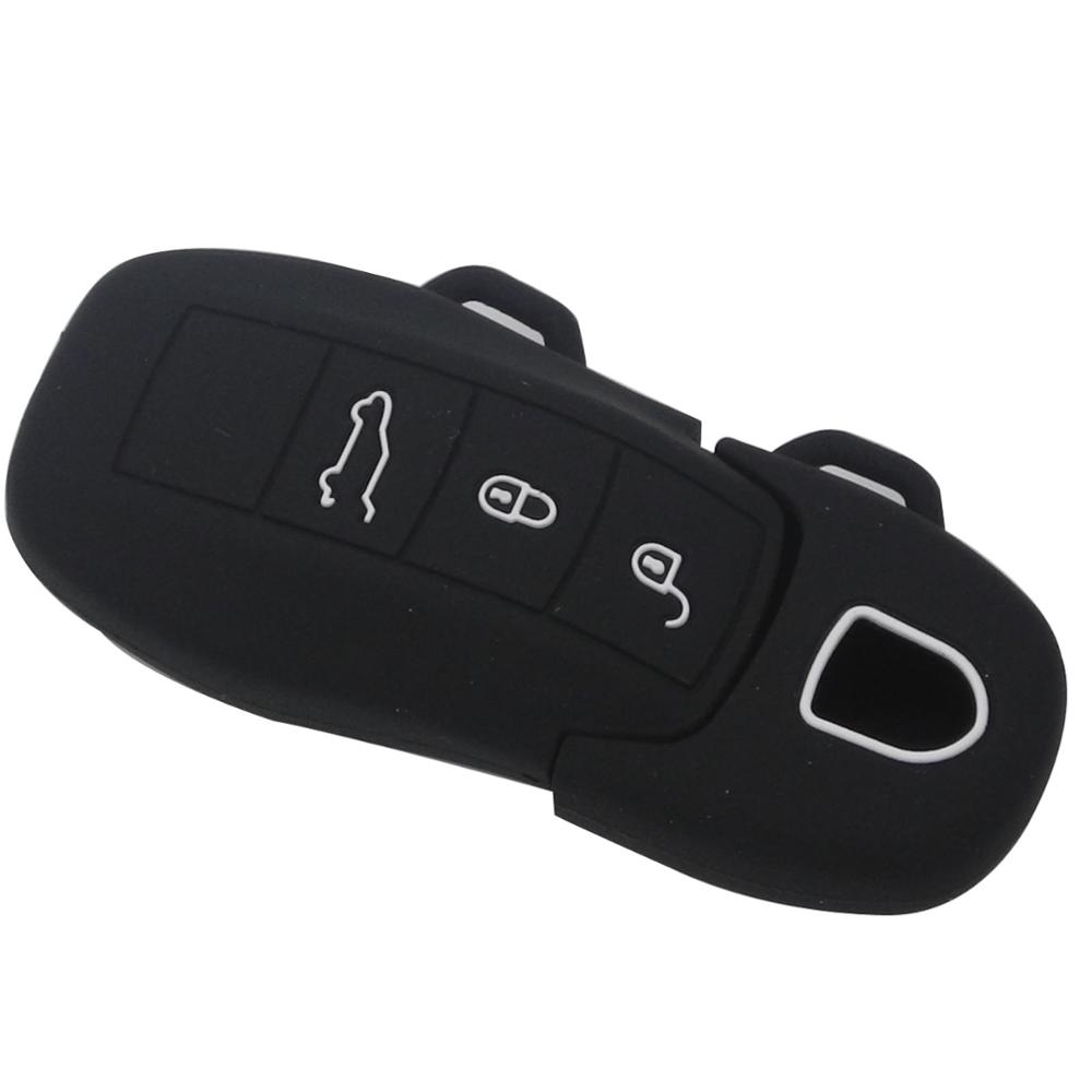 jingyuqin 3 Buttons Remote Silicone Rubber Car Key Fob Cover Case Sticker For Porsche Boxster Cayman Macan Panamera Cayenne 911