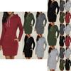 Womens Hooded Mini Dress Casual Long Sleeve Sweatshirt Jumper Slim Fit With Pockets