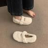2025 Autumn and Winter New Mink Hair Shoes Women's Casual Wear with Soft Soles Mary Jane Doudou Shoes Cotton Shoes