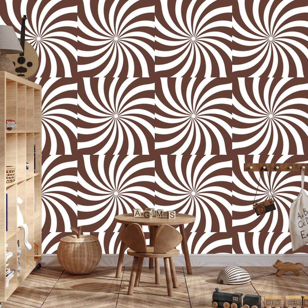 Hippie Wallpaper Background White and Rust for Living Room and Bedroom 50x1000