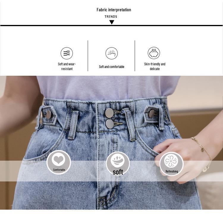 Damen Sommer 2025 Retro Denim A-Linienrock, Übergröße, Figurschmeichelndes Hüftdesign