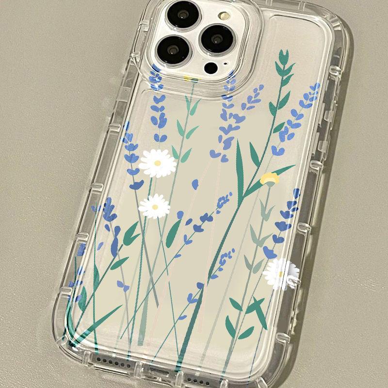 Lavender Simple for Iphone17promax Airbag Mobile Phone Case 13/14 Apple 1615 Transparent