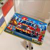 1pc Fire Truck Themed Mat Suitable for Room, Non-Slip Machine Washable Firefighter Door Mat with Fire Truck, Colorful Entryway For, Bathroom, Balcony,