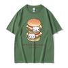 Nyan Nyan Nyanko Cat Double Hamburger Funny Meme Tshirt Unisex Unisex Fashion Oversized T Shirts Male Casual Cotton Crewneck Tshirt