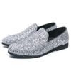 Men’s Loafers Dress Shoes Silver Party Nightclub Smoking Shoes Men Gold Retro Tuxedo Wedding Blazers Saddle Shoes Large Size