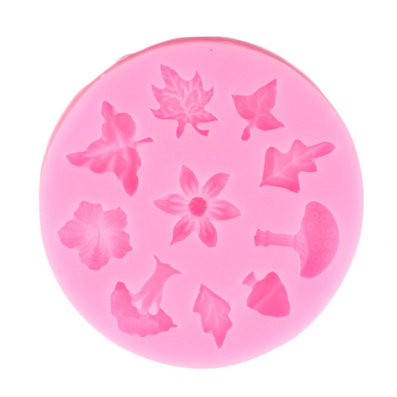 Flower Leaves Silicone Moulds DIY Cupcake Topper Fondant Moulds Candy Chocolate Gumpaste Mould Cake Decorating Tools Clay Moulds