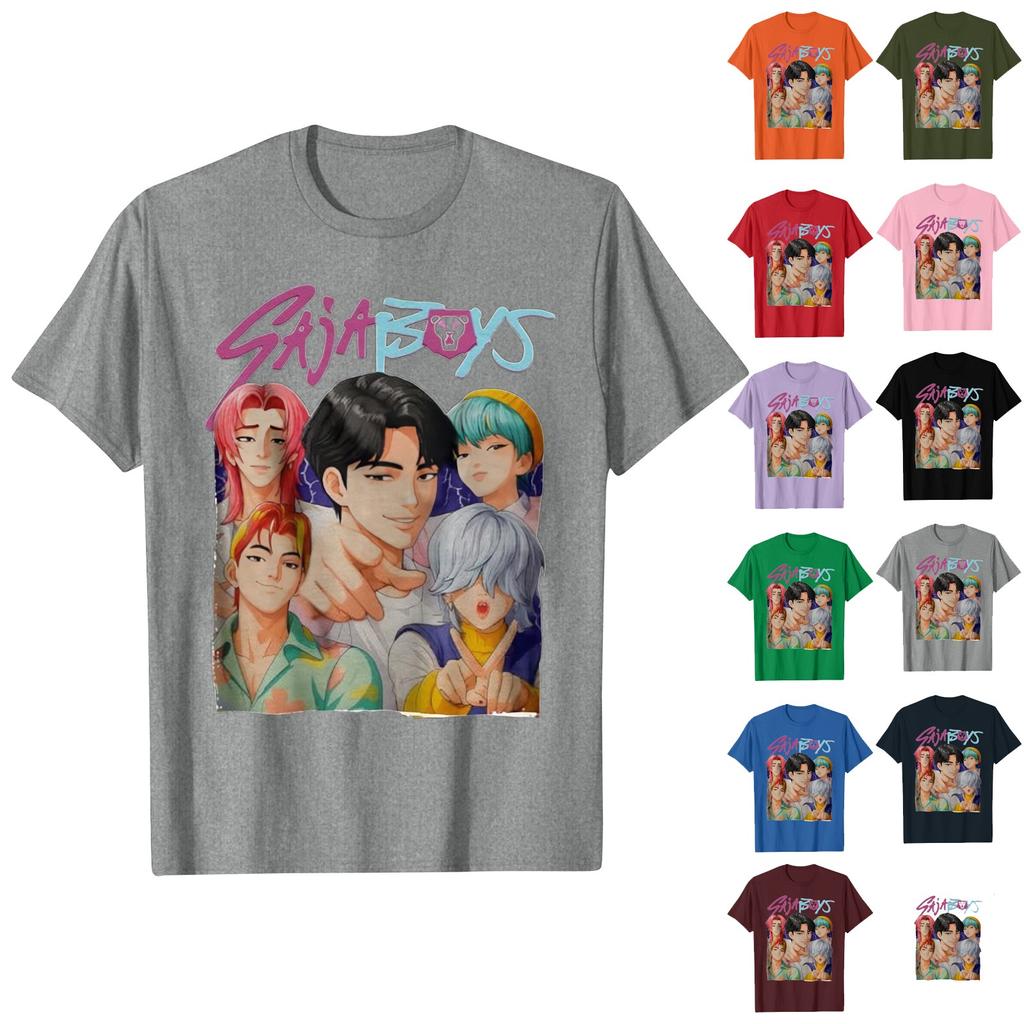 Boys And Girls Round Neck Casual Cartoon Print Short-sleeved T-shirt Tops